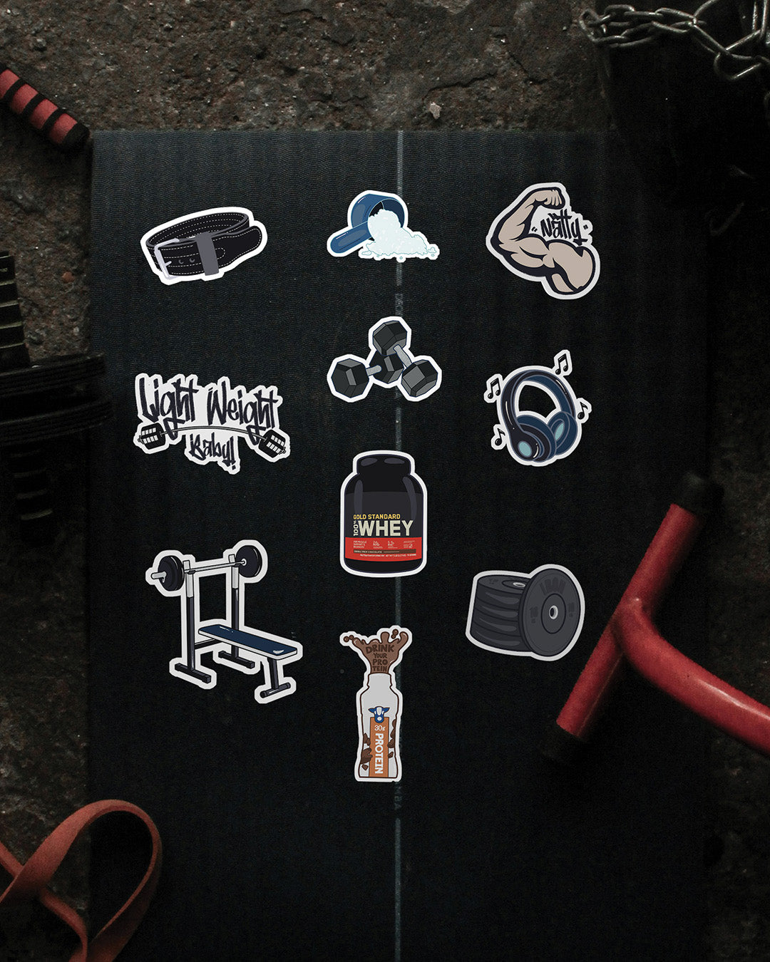 Gym Hand Sticker Men Gym Sticker Pack (10 pcs) – Concord Press